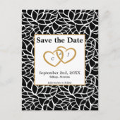 Botanische Save the Date Zwart Wit Huwelijksthema Briefkaart (Voorkant)