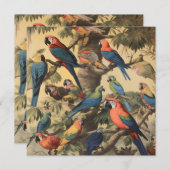  botanische scène kleurrijke papegaaien in een boo (Voorkant / Achterkant)