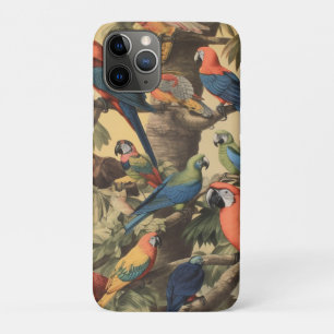 botanische scène kleurrijke papegaaien in een boo Case-Mate iPhone case