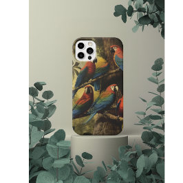  botanische scène kleurrijke papegaaien in een boo Case-Mate iPhone case