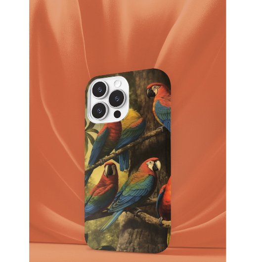  botanische scène kleurrijke papegaaien in een boo Case-Mate iPhone case