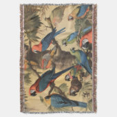  botanische scène kleurrijke papegaaien in een boo deken (Voorkant Verticaal)