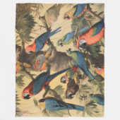  botanische scène kleurrijke papegaaien in een boo fleece deken (Voorkant)