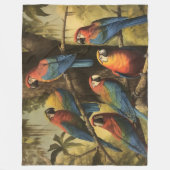  botanische scène kleurrijke papegaaien in een boo fleece deken (Voorkant)