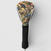  botanische scène kleurrijke papegaaien in een boo golfheadcover (Voorkant)