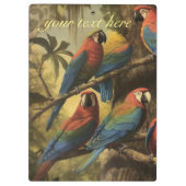  botanische scène kleurrijke papegaaien in een boo klembord (Achterkant)