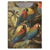  botanische scène kleurrijke papegaaien in een boo klembord (Voorkant)