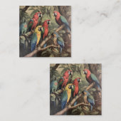  botanische scène kleurrijke papegaaien in een boo notitiekaartje (Voorkant / Achterkant)