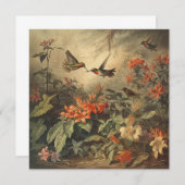  botanische scène kolibries en bloemen (Voorkant / Achterkant)