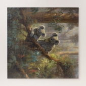 Botanische scène nieuwsgierige koala's in eucalypt legpuzzel (Horizontaal)