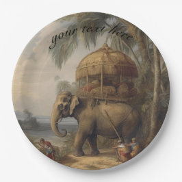  botanische scène olifant aanpasbaar papieren bordje