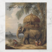  botanische scène olifant aanpasbaar wijn etiket (Enkel label)