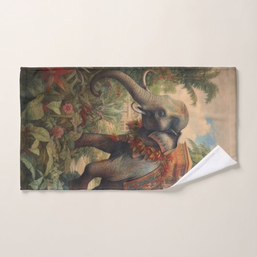  botanische scène olifant met howdah bad handdoek (Handdoek)