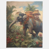  botanische scène olifant met howdah fleece deken (Voorkant)