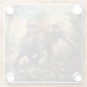 botanische scène olifant met howdah glazen onderzetter (Achterkant)