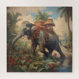  botanische scène olifant met howdah legpuzzel