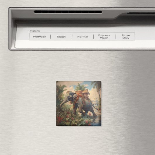  botanische scène olifant met howdah magneet (Insitu (Vaatwasser))