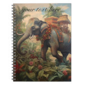  botanische scène olifant met howdah notitieboek (Voorkant)