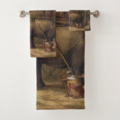  botanische scène olifant met howdah ook bad handdoek (Insitu)