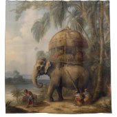 botanische scène olifant met howdah ook douchegordijn (Voorkant)