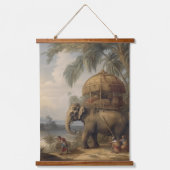  botanische scène olifant met howdah ook hangend wandkleed (Voorkant)