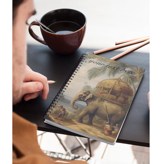  botanische scène olifant met howdah ook notitieboek