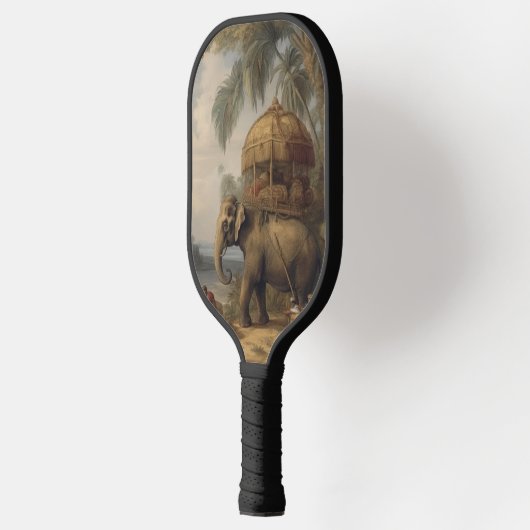  botanische scène olifant met howdah ook pickleball paddle (Links)