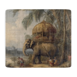  botanische scène olifant met howdah ook snijplank