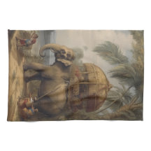  botanische scène olifant met howdah ook