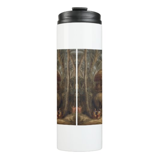  botanische scène olifant met howdah ook thermosbeker (Voorkant)