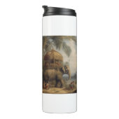 botanische scène olifant met howdah ook thermosbeker (Geroteerd rechts)