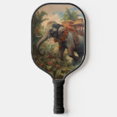  botanische scène olifant met howdah pickleball paddle (Voorkant)