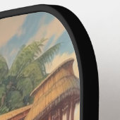  botanische scène olifant met howdah pickleball paddle (Links Detail)