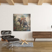  botanische scène olifant met howdah poster