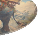  botanische scène olifant met howdah snijplank (Hoek)