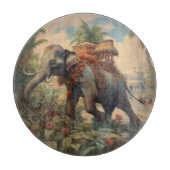  botanische scène olifant met howdah snijplank (Voorkant)