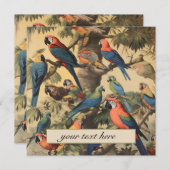  botanische scène papegaaien aanpasbaar (Voorkant / Achterkant)