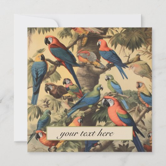  botanische scène papegaaien aanpasbaar (Voorkant)