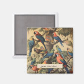  botanische scène papegaaien aanpasbaar magneet (Voorkant / Achterkant)