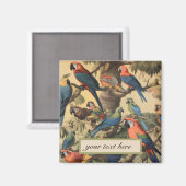  botanische scène papegaaien aanpasbaar magneet (Voorkant / Achterkant)