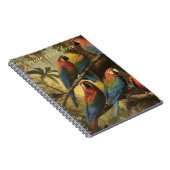  botanische scène papegaaien aanpasbaar notitieboek (Rechterzijde)
