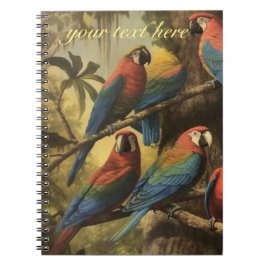  botanische scène papegaaien aanpasbaar notitieboek