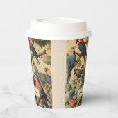  botanische scène papegaaien aanpasbaar papieren bekers (Links)