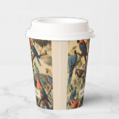  botanische scène papegaaien aanpasbaar papieren bekers (Rechts)