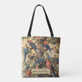  botanische scène papegaaien aanpasbaar tote bag (Achterkant)