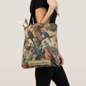  botanische scène papegaaien aanpasbaar tote bag (Dichtbij)