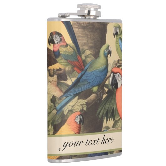  botanische scène paprotsccustomizable heupfles (Rechts)