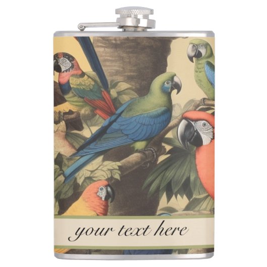  botanische scène paprotsccustomizable heupfles (Voorkant)