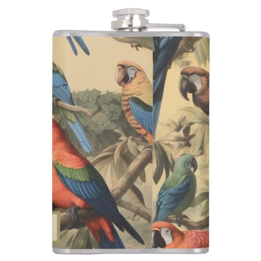  botanische scène paprotsccustomizable heupfles (Achterkant)