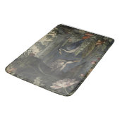 Botanische scène van blauwe kraan door een rivier badmat (Gekanteld)